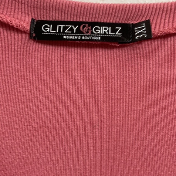 EC Glitzy Girlz Sweetly Simple One Piece Rayon Body Suit in Blush Plus Size 3X - Picture 7 of 9